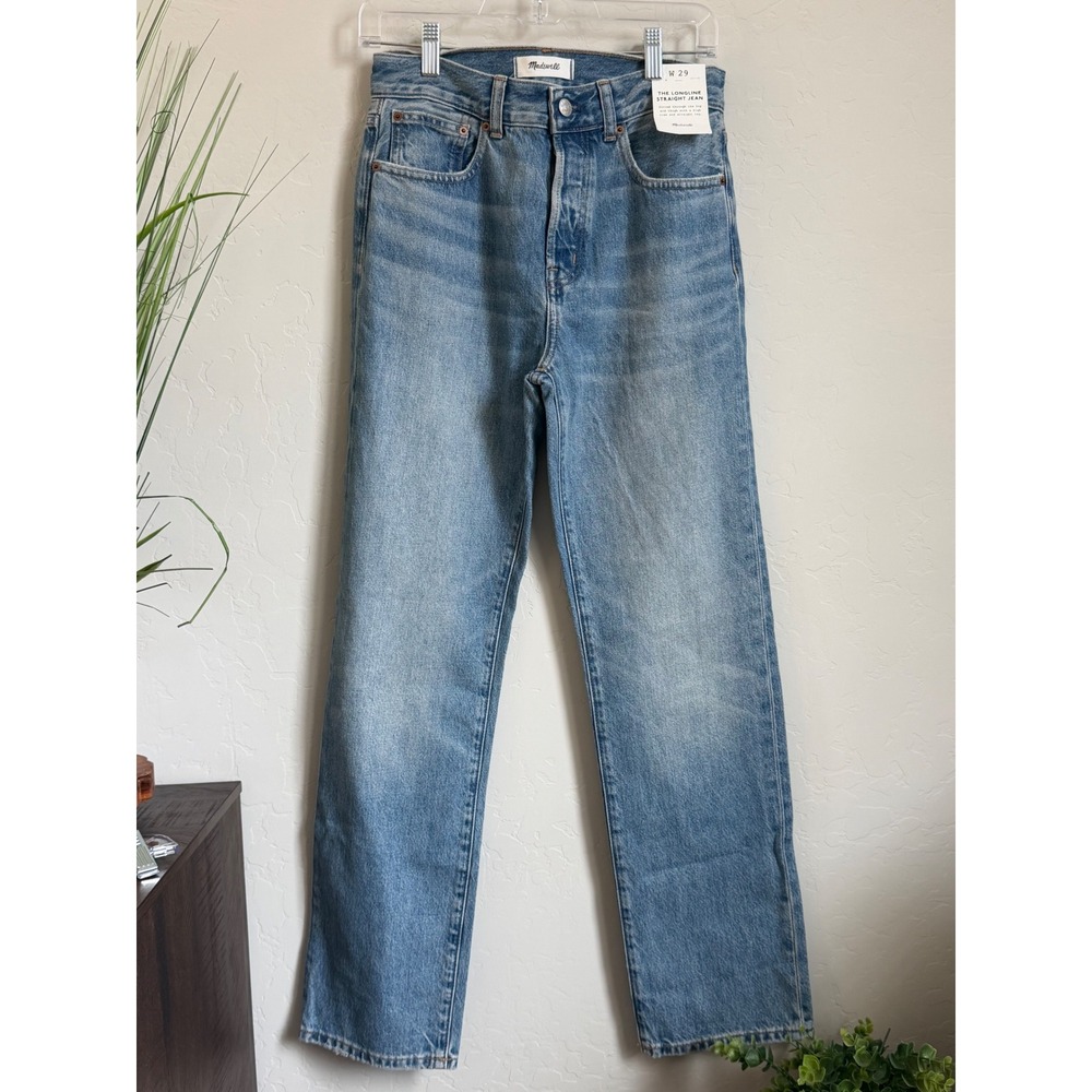 Madewell The Longline Straight Jean High Rise Button Fly Denim NW252 Size 29
